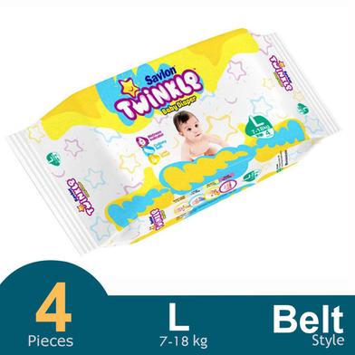 Savlon Twinkle Belt System Baby Diaper (7-18 kg) (4 Pcs) image