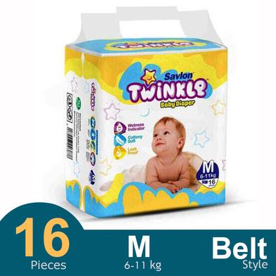 Savlon Twinkle Belt System Baby Diaper (6-11 kg) (16 Pcs) image