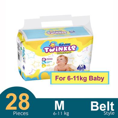 Savlon Twinkle Belt System Baby Diaper (6-11 kg) (28 Pcs) image