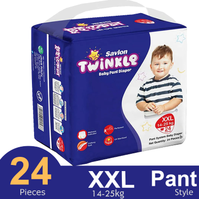 Savlon Twinkle Pant System Baby Diaper (Size XXL) (14-25 kg) (24 Pcs) image