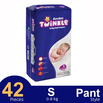 Savlon Twinkle Pant System Baby Diaper (S Size) (8 kg) (42pcs) image
