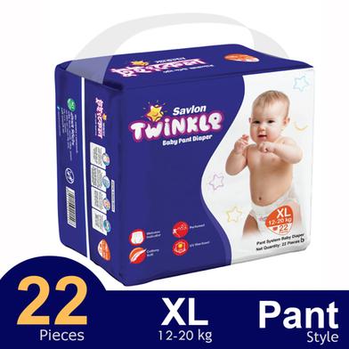 Savlon Twinkle Pant System Baby Diaper (12-20 kg) (22 Pcs) image