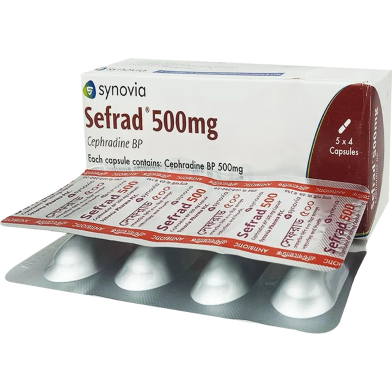 Sefrad 500 mg Capsule 4's Strip image