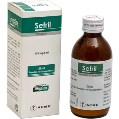 Sefril 125 mg/5 ml Powder for Suspension 100 ml bottle image