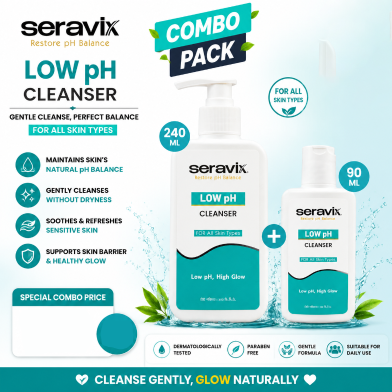Seravix Low Ph Cleanser 240ml With Seravix Low Ph Cleanser 90ml (Combo Pack) image