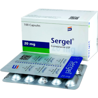 Sergel 20 Mg Tablet Tablet 10's Strip image