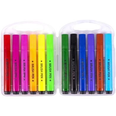 Set Of felt Tip Pens 12 colors 919-12 In A Plastic Box image