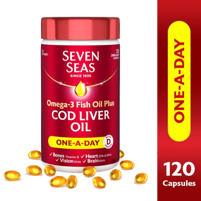 Seven Seas Cod Liver Oil Tablets With Omega-3 Fish Oil One A Day - 120 Capsules image
