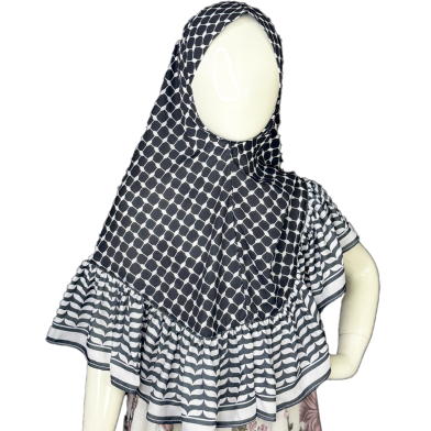 Shilpaholic Black And White Kids Keffiyeh Hijab image