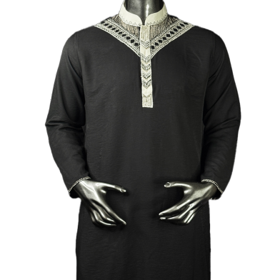 Shilpaholic Black Hand Embroidered Panjabi image