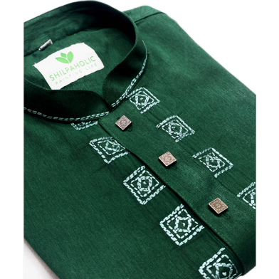 Shilpaholic Green Heritage Artisan Panjabi image