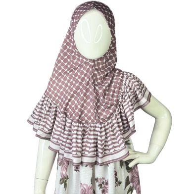 Shilpaholic Mauve And White Kids Keffiyeh Hijab image