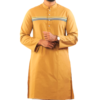 Shilpaholic Mustard Color Pattern-Based Cotton Panjabi image