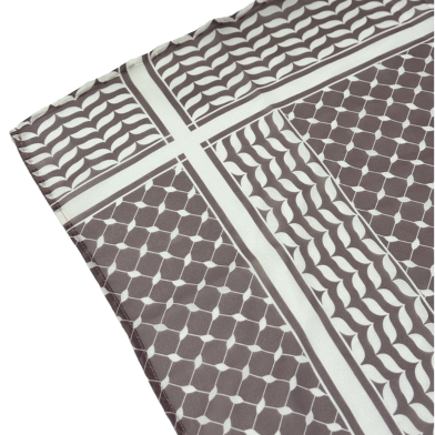 Shilpaholic White And Coffee Chiffon Keffiyeh Hijab image