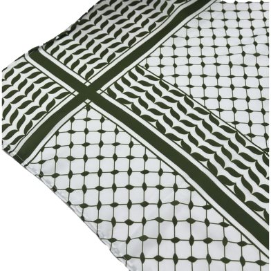 Shilpaholic White And Olive Keffiyah Hijab image