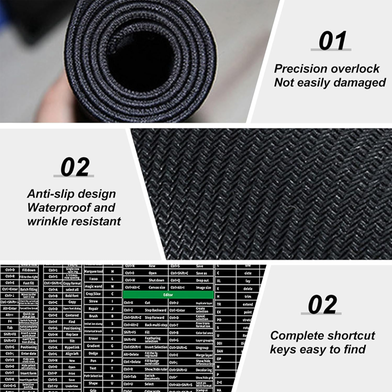 Shortcut Keys Mouse Pad Keyboard Mousepad 40cm X90cm Slide 3