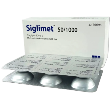 Siglimet 50 mg, 1000 mg Tablet 6's Strip image