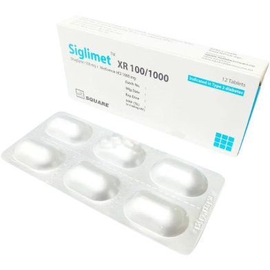 Siglimet XR 100mg Plus 1000mg Tablet 6's Strip image