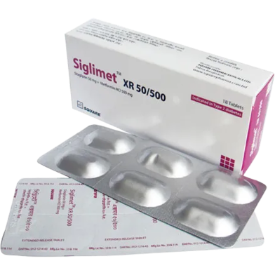 Siglimet XR 50 mg, 500 mg Tablet 6's Strip image