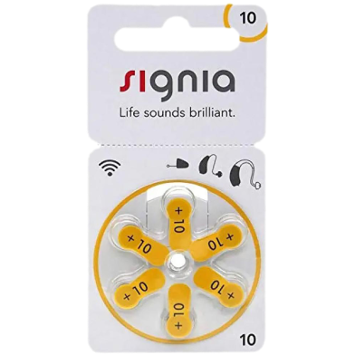 Signia Hearing Aid Battery Size 10, Pack Of 6 Batteries image