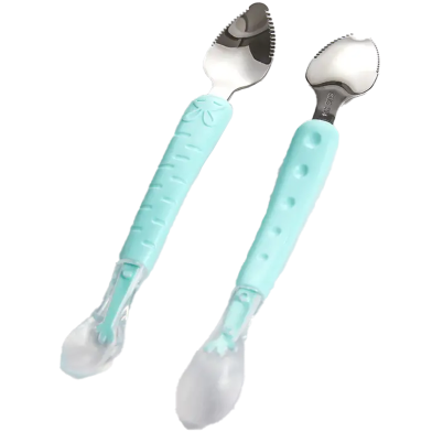 Silicone Baby Soft Head Spoon Children To Eat Spoon Supplementary Food Bowl Spoon -1pcs image