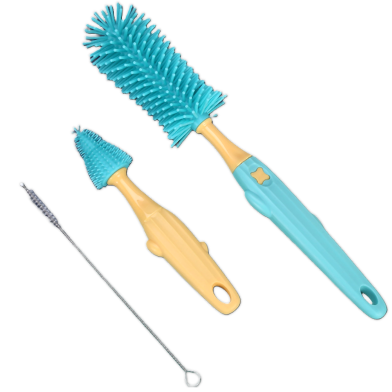 Silicone Feeder Bottole and Nipple Cleaning Brush - 1 set[Any Color] image