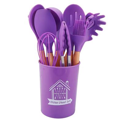 Silicone Spatula Easy To Clean Kitchen Utensil Adopts Soft Silicone Material Cooking All Types Of Food With Wooden Handle For Kitchen image