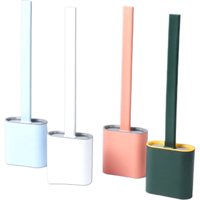 Silicone Toilet Brush And Holder Set With Wall-Mount Design image