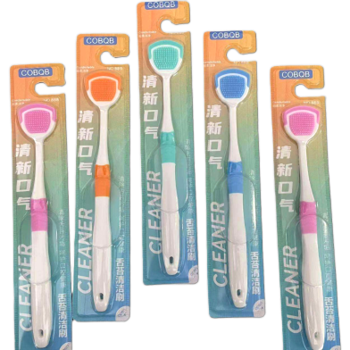 Silicone Tongue Cleaning Brush Multifunctional Tongue Scraping Toothbrush -1cs image