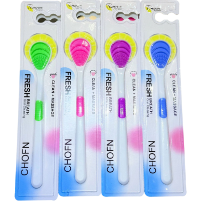 Silicone Tongue Cleaning Brush Multifunctional Tongue Scraping Toothbrush -1Pcs image