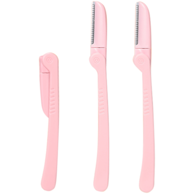 Silubi Eyebrow Razor Touchup Stainless Steel Dermaplaning Blade Safety Foldable Hair Removal Eyebrow Trimmer Set 3pcs image