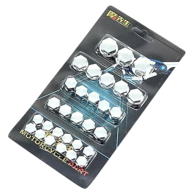 Silver Color - Universal 30 Pcs Bolt Screw Cover Cap For Motorbike Ornamental Molding image