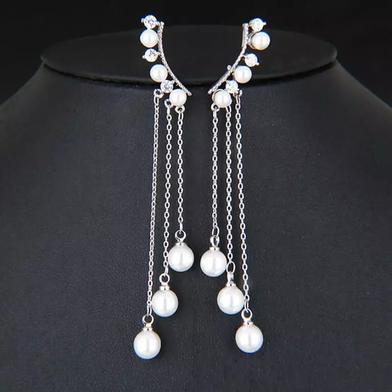 Silver Needle Advanced Sensory Tempered Town Pearl Earrings For Woman image