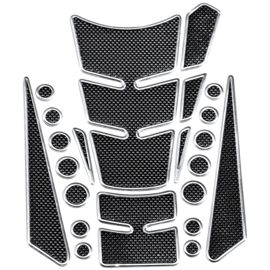 Silver Waterproof Universal 3D Motorcycle Fuel Tank Sticker Protector Decal Pad Self-Adhesive image
