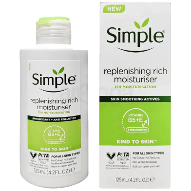 Simple Kind to Skin Replenishing Rich Moisturiser with Vitamin B5 E and Niacinamide 125ml image