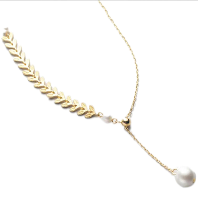 Simple Strip Pearls Pendant Necklace For Women image