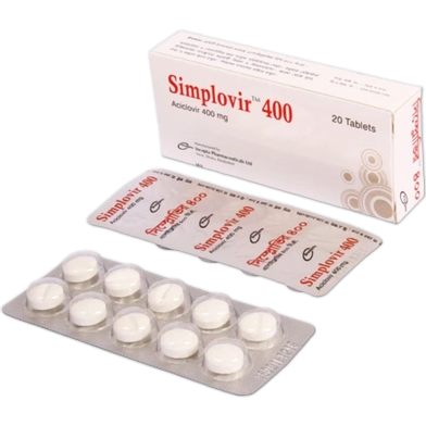Simplovir 400 mg Tablet 10's strip image