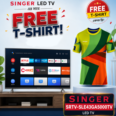 Singer Android TV 43 Inch (Buy 1 Get 1 Singler T-Shirt FREE) image