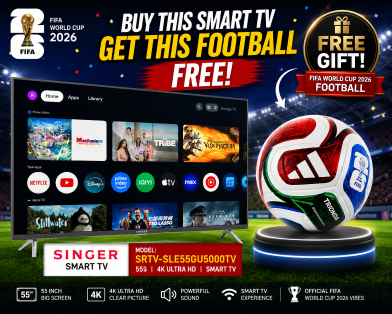 Singer Primax 4K Google TV 55 Inch (Buy 1 Get 1 FIFA World Cup Football FREE) image