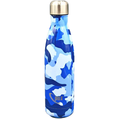 Single Layer WB-2128 SS Non Thermal Water Bottle-750ml Blue Camouflage Black Flowers image