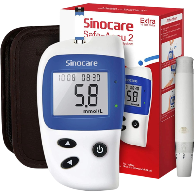Sinocare Blood Sugar Monitor Safe Accu 2 With Advanced Technology, 200 Memory To Know Value Changes image