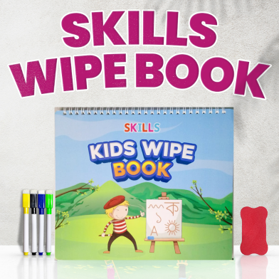 Skill Kids Wipe Book Learning And Writing Book- With 4 Marker And Dastr image