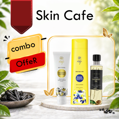 Skin Cafe Banana Shampoo Skin Cafe Conditioner 250ml And Hawaa Hair Fall Avenger Oil 100ml (Combo 2) image