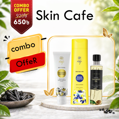 Skin Cafe Banana Shampoo Skin Cafe Conditioner 250ml And Hawaa Hair Fall Avenger Oil 100ml (Combo 2) image