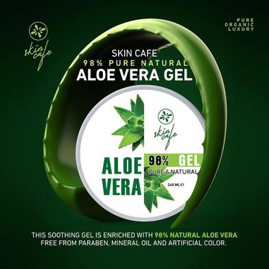 Skin Cafe 98% Aloe Vera Gel - 240ml Natural Soothing | Rokomari