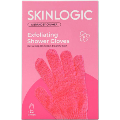 Skinlogic Exfoliating Shower Gloves 1 Pair - Pink image