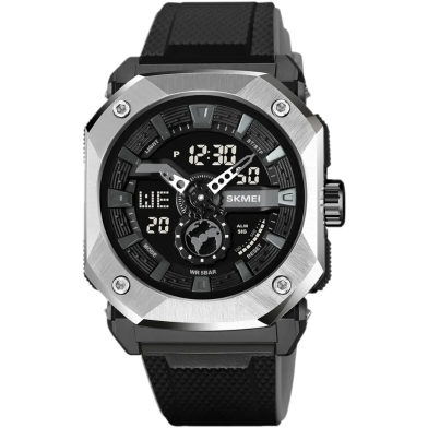 Skmei Men Digital Watch Stainless Steel Case Dual Time Sports Waterproof Watch, 2272 image