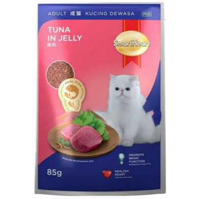 SmartHeart Adult Pouch Wet Cat Food Tuna In Jelly 85g image