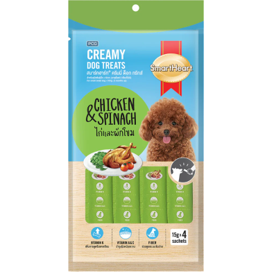 SmartHeart Dog Creamy Treats Chicken and Spinach 60 gm image