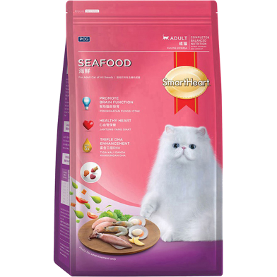 SmartHeart Dry Cat Food - Seafood Flavour 480g image